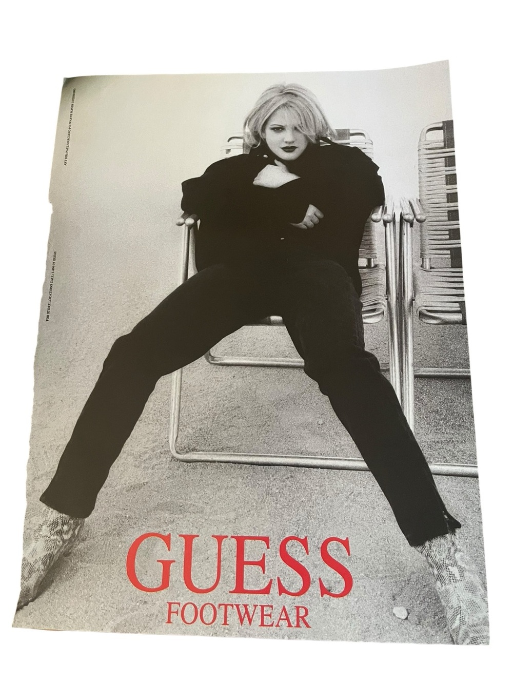 Vintage GUESS Magazine Ad Lot Dress Barrymore 90s Fashion Photography Clippings - Picture 2 of 6